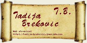 Tadija Breković vizit kartica